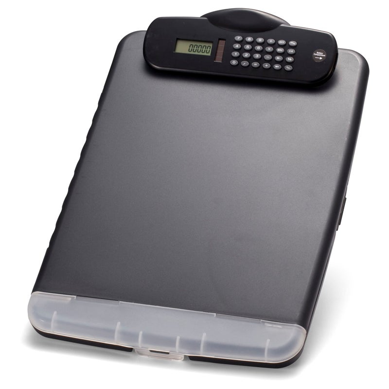 Officemate OIC Slim Clipboard Storage Box with Calculator - Image 2